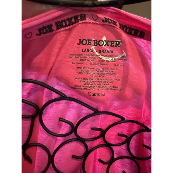 NWT Joe Boxer Size Large Pink Long Sleeve Scoop Neck Cotton Sleep Shirt *flaw* - Picture 3 of 5